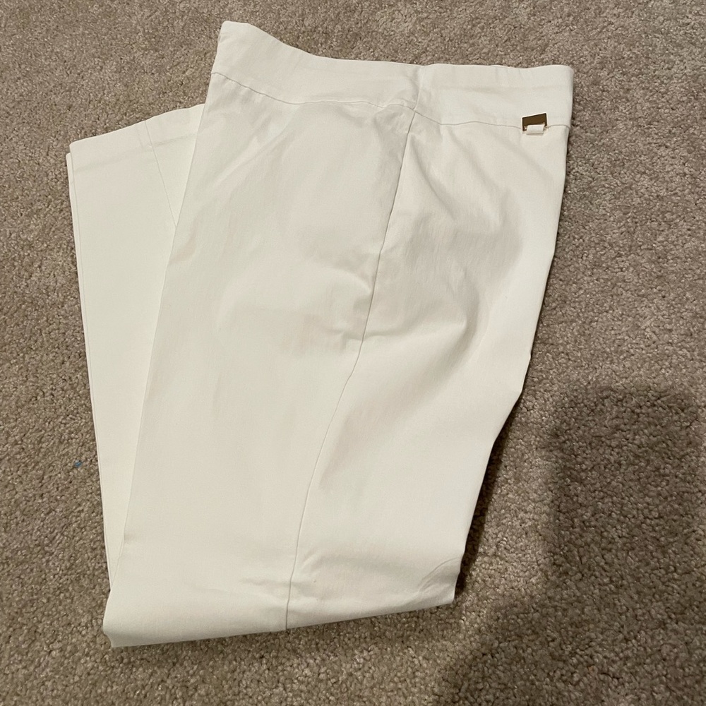ALFANI WHITE WOMENS TUMMY CONTROL HIGH RISE SKINNY PANTS